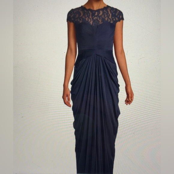 Adrianna Papell Lace Ruched Dress 6 - Picture 1 of 15